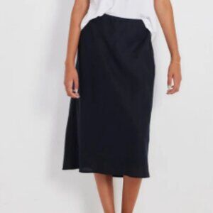 Rian Linen Skirt, Black, Small